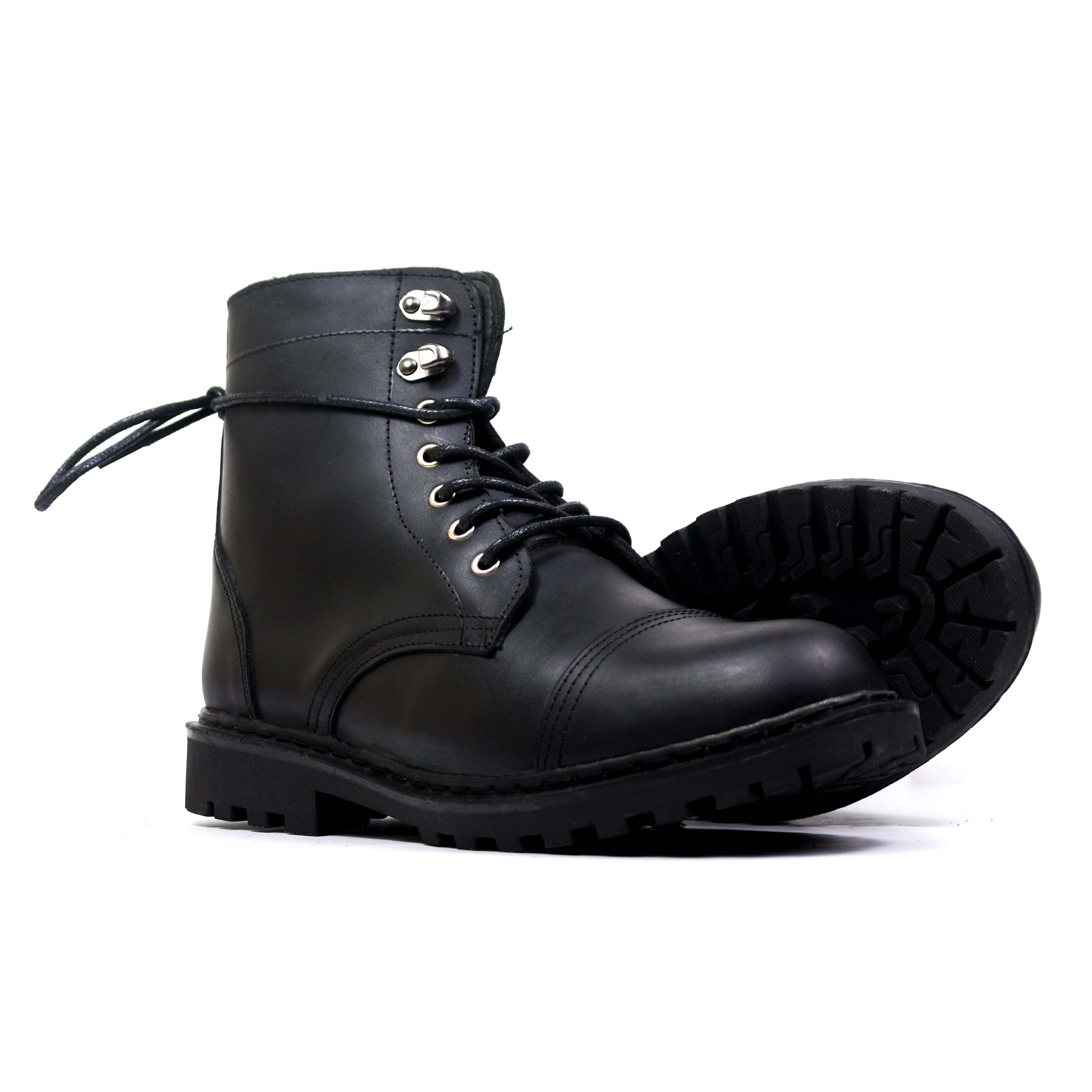 Giày Boots Combat Boot Doc.058 Full Black Da bò sáp Lucas Shoes