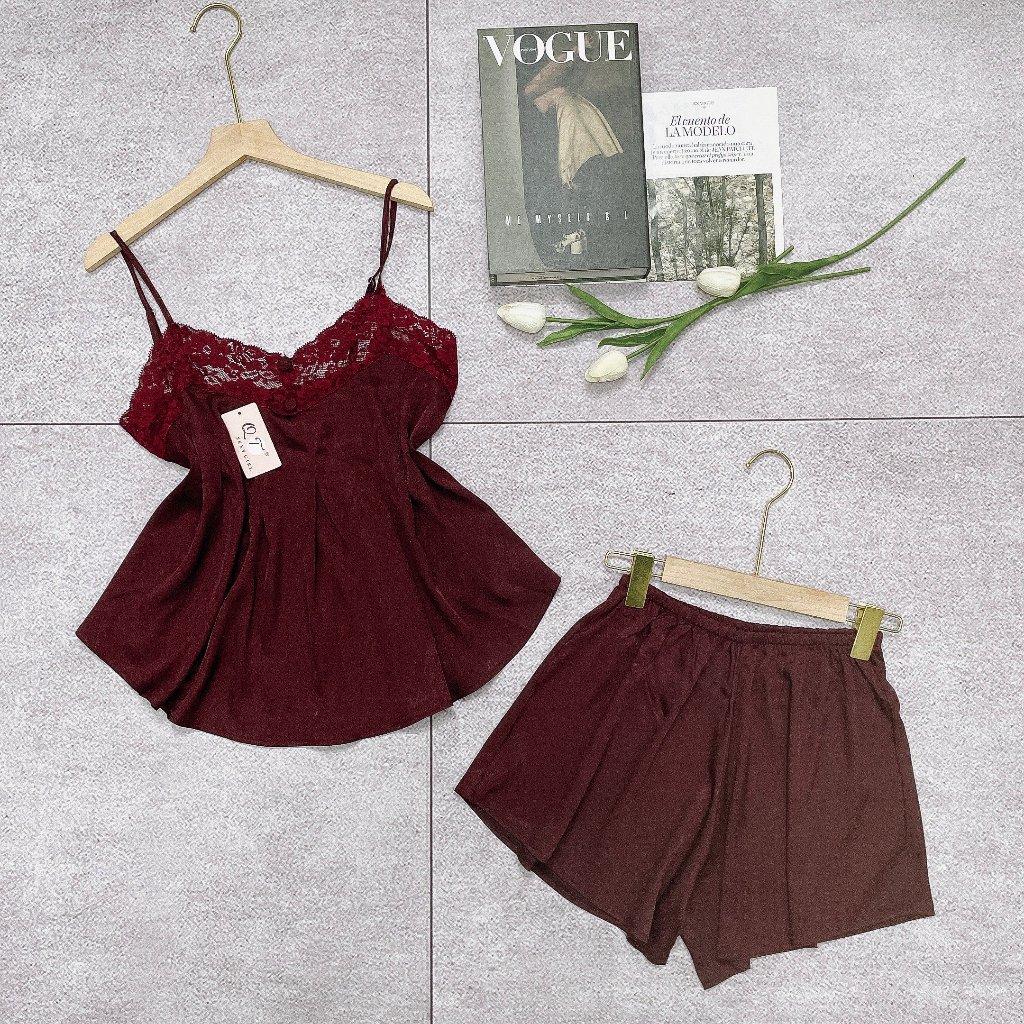 Đồ bộ 2dây lụa xước đủ màu (Đỏ/Xanhdương/Xanhlá/Xanhchuối/Vàng) Freesize 40-60kg