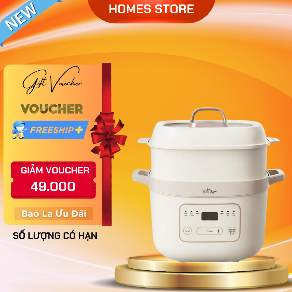 Nồi Nấu Chậm Chưng Yến 1.6L Bear Sb - Nnc16 Công Suất 270W - Hàng Chính Hãng - Tiếng Việt