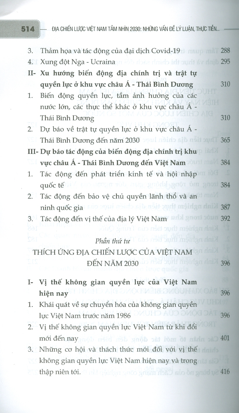 Địa Chiến Lược Việt Nam Tầm Nhìn 2030 Những Vấn Đề Lý Luận, Thực Tiễn Và Thích Ứng Chính Sách - PGS. TSKH. Trần Khánh