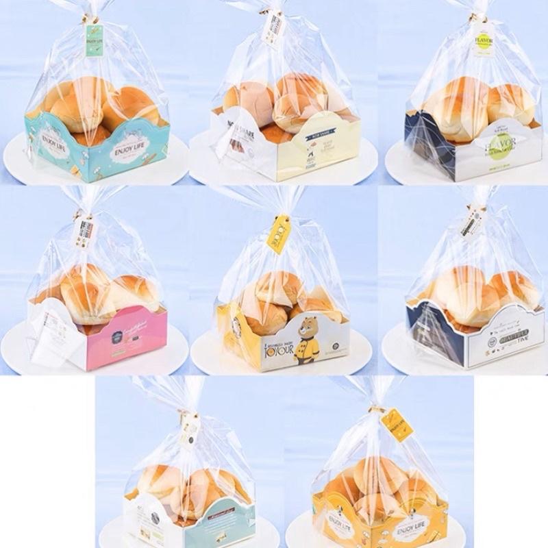 Set 50 Túi Đựng Bánh Cookie Size Lớn Kèm Đế Giấy Và Dây Buộc