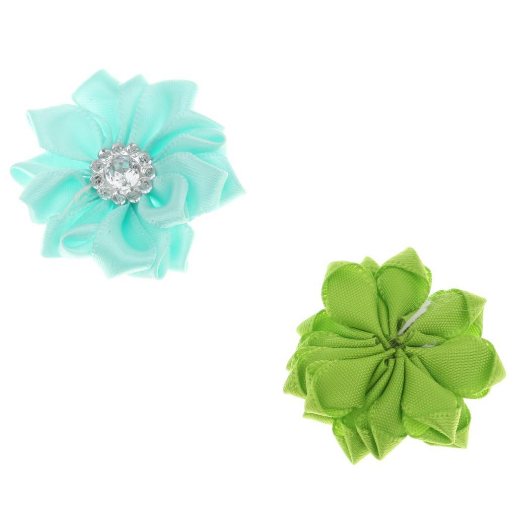 10pcs Satin Ribbon Flower Craft DIY Accessory Wedding Appliques Multi-color