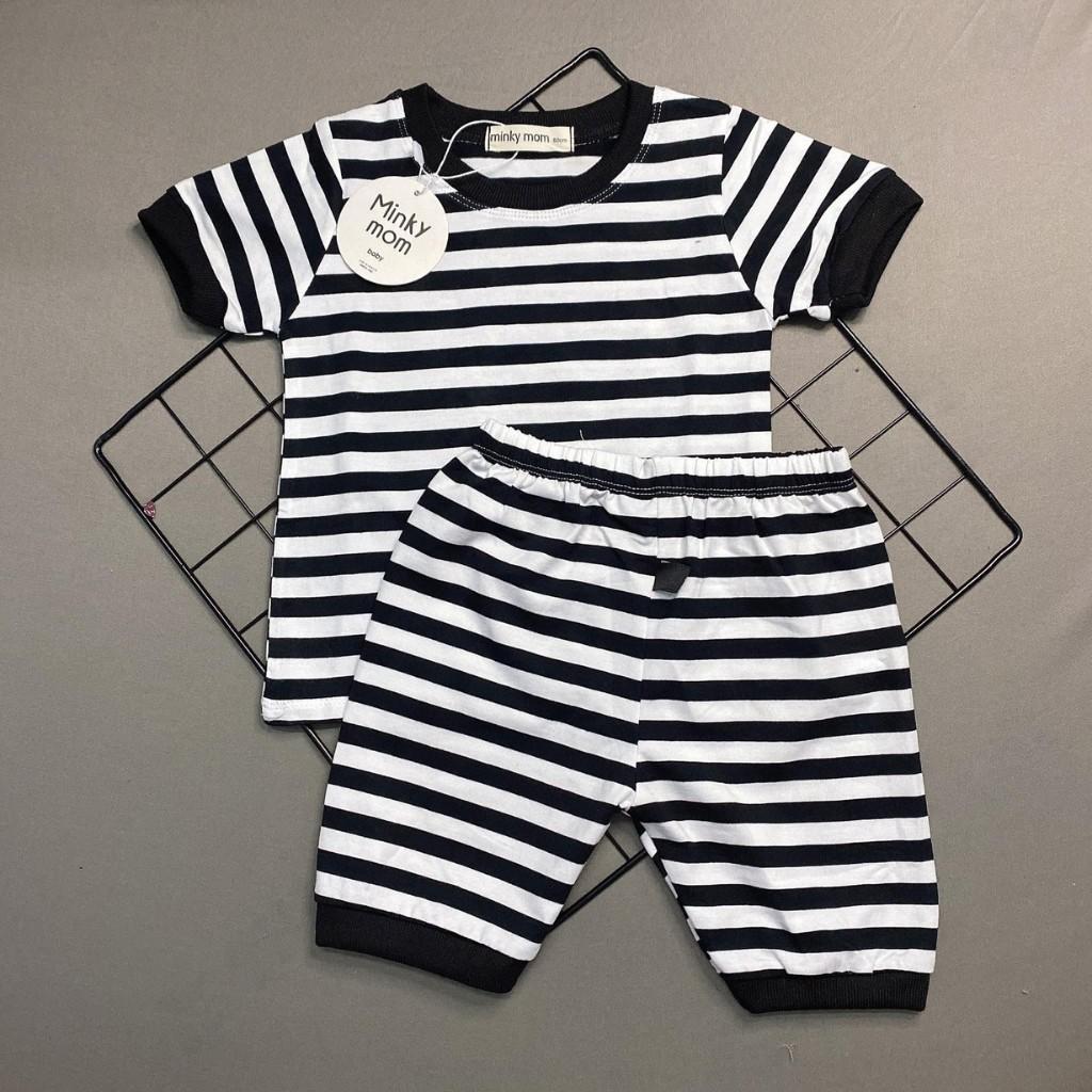 Bộ Cộc Tay Cho Bé Bộ Minky Mom Cộc Tay Cho Bé Trai Với Các đường kẻ Sọc rất đáng yêu. ...