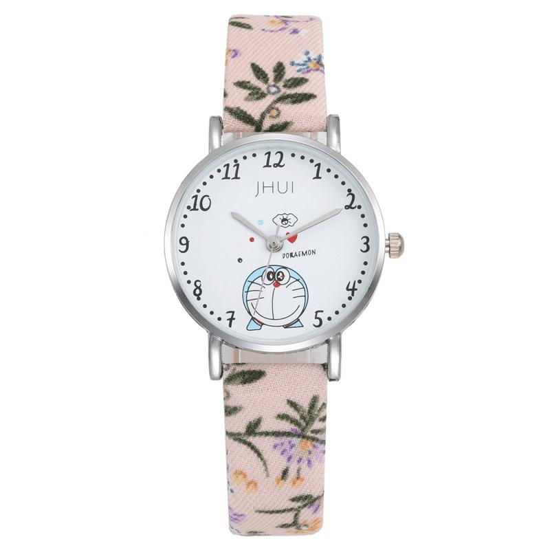Đồng Hồ Đeo Tay Dây Vải Họa Tiết Doraemon Xinh Xắn Cho Nữ(Vòng đeo tay và hộp không bao gồm