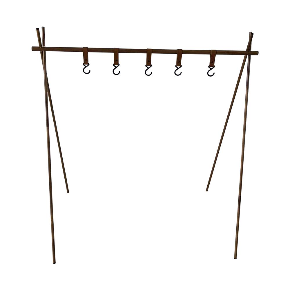 Collapsible Camping Hanging Rack Portable Cookware Hanger Stand Rack Storage Organizer with Hooks for BBQ and Picnics