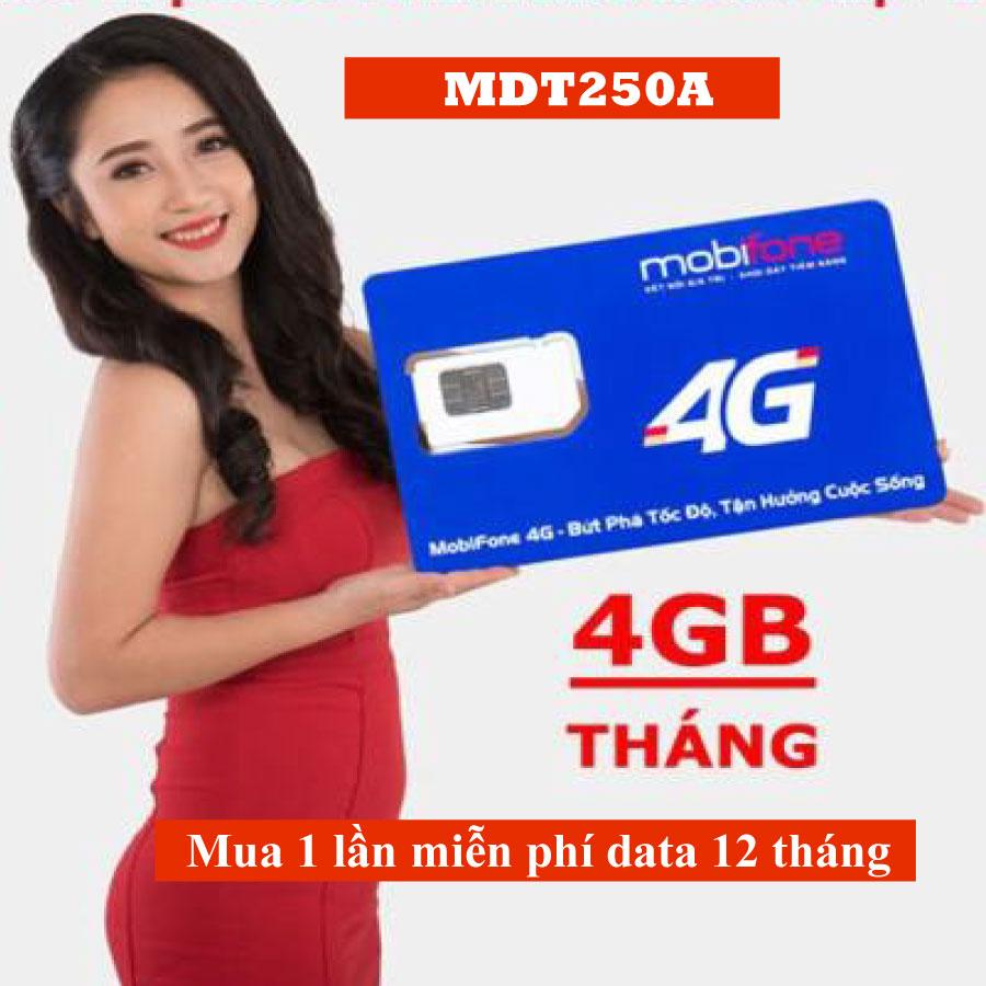 Sim 4G Mobifone mdt250a lên gói 12 tháng - Hàng Chính Hãng