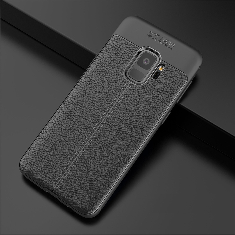 Ốp lưng silicon dẻo giả da Auto Focus cao cấp dành cho Samsung S9 - Hàng chính hãng