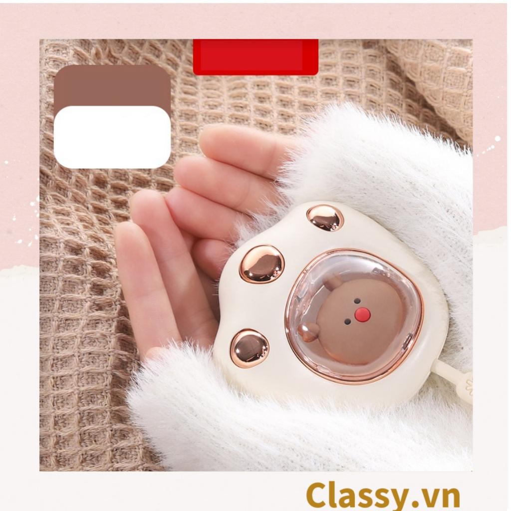 Máy sưởi ấm tay mini Classy sạc bằng USB nhỏ gọn nhiều màu PK1362