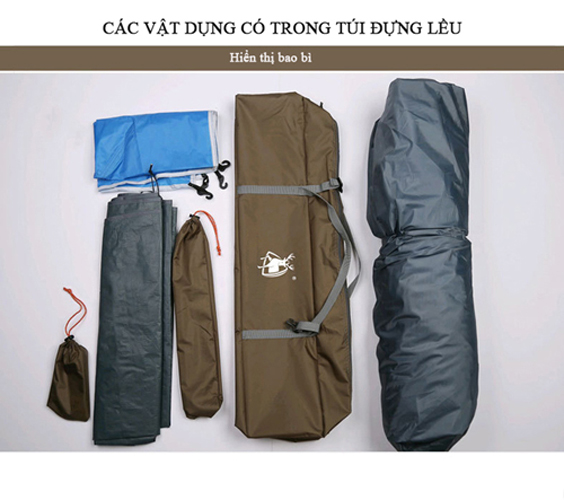 Lều cắm trại chịu mưa 2 lớp 2 phòng dành cho nhóm 3-4 người đi du lịch dã ngoại GL1668