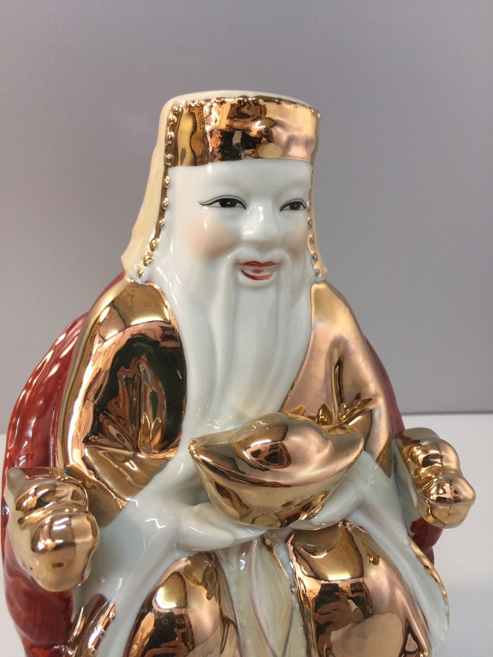 Cặp tượng Thần Tài - Thổ địa ( áo kim sứ Bát Tràng cao cấp) -  dành cho ban thần tài