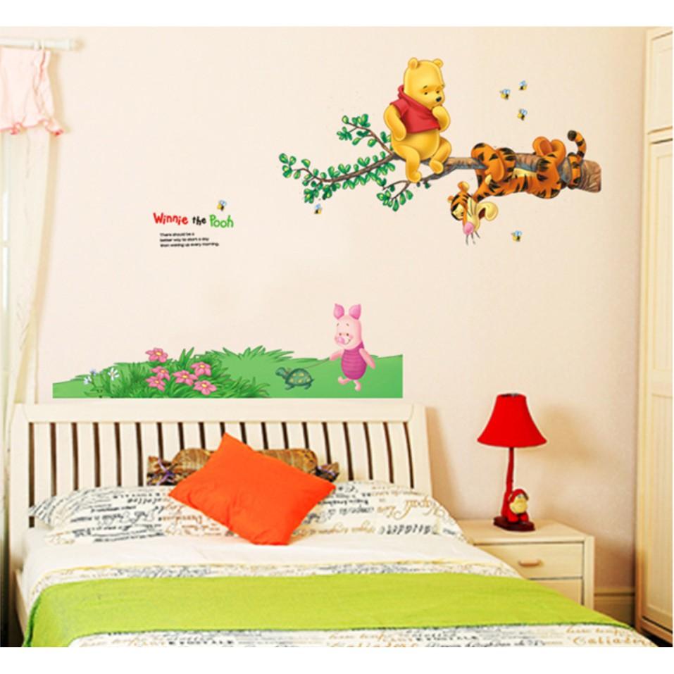 Decal dán tường trang trí - HOẠT HÌNH GẤU POOH ĐÁNG YÊU