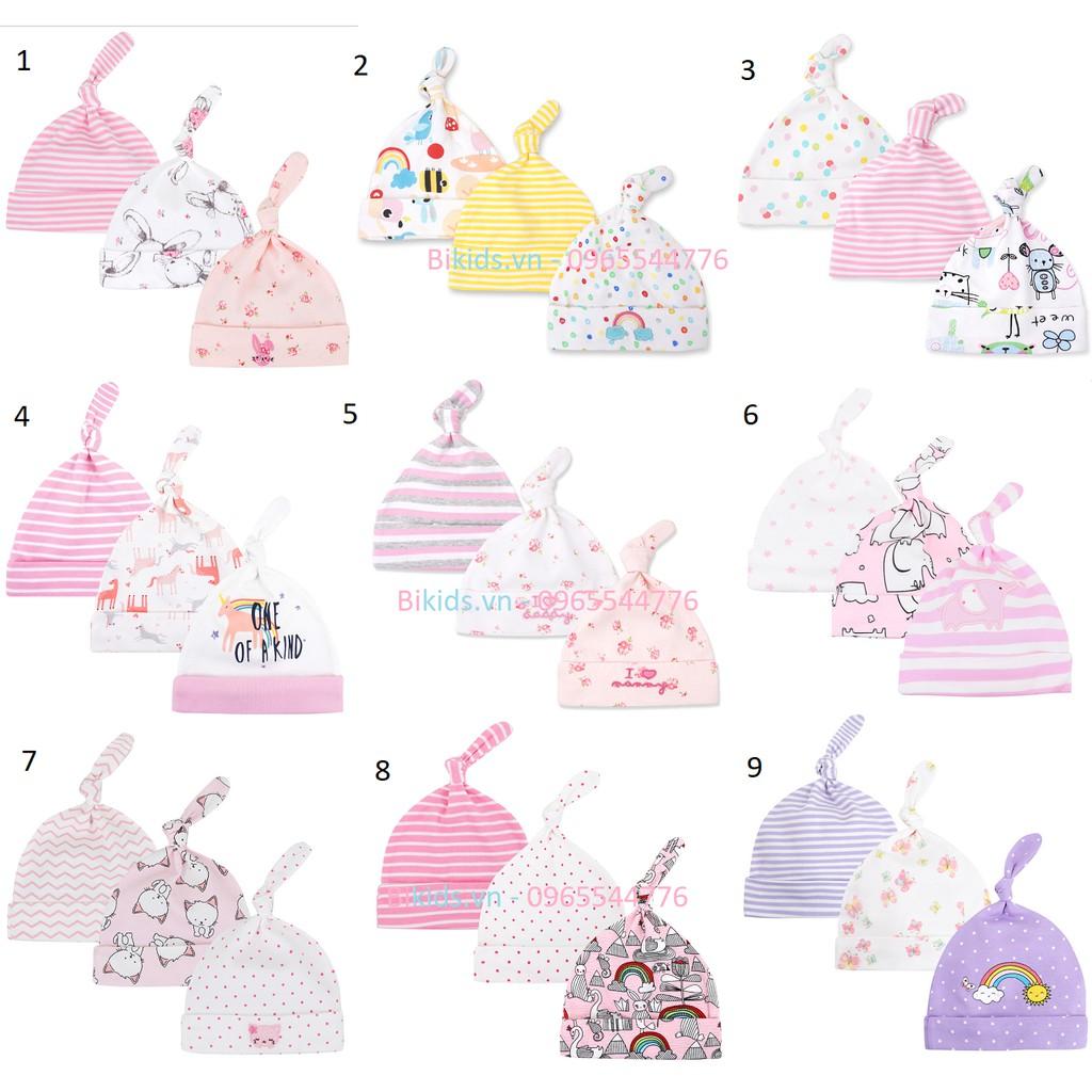 Mũ sơ sinh Momcare set 3c bé gái