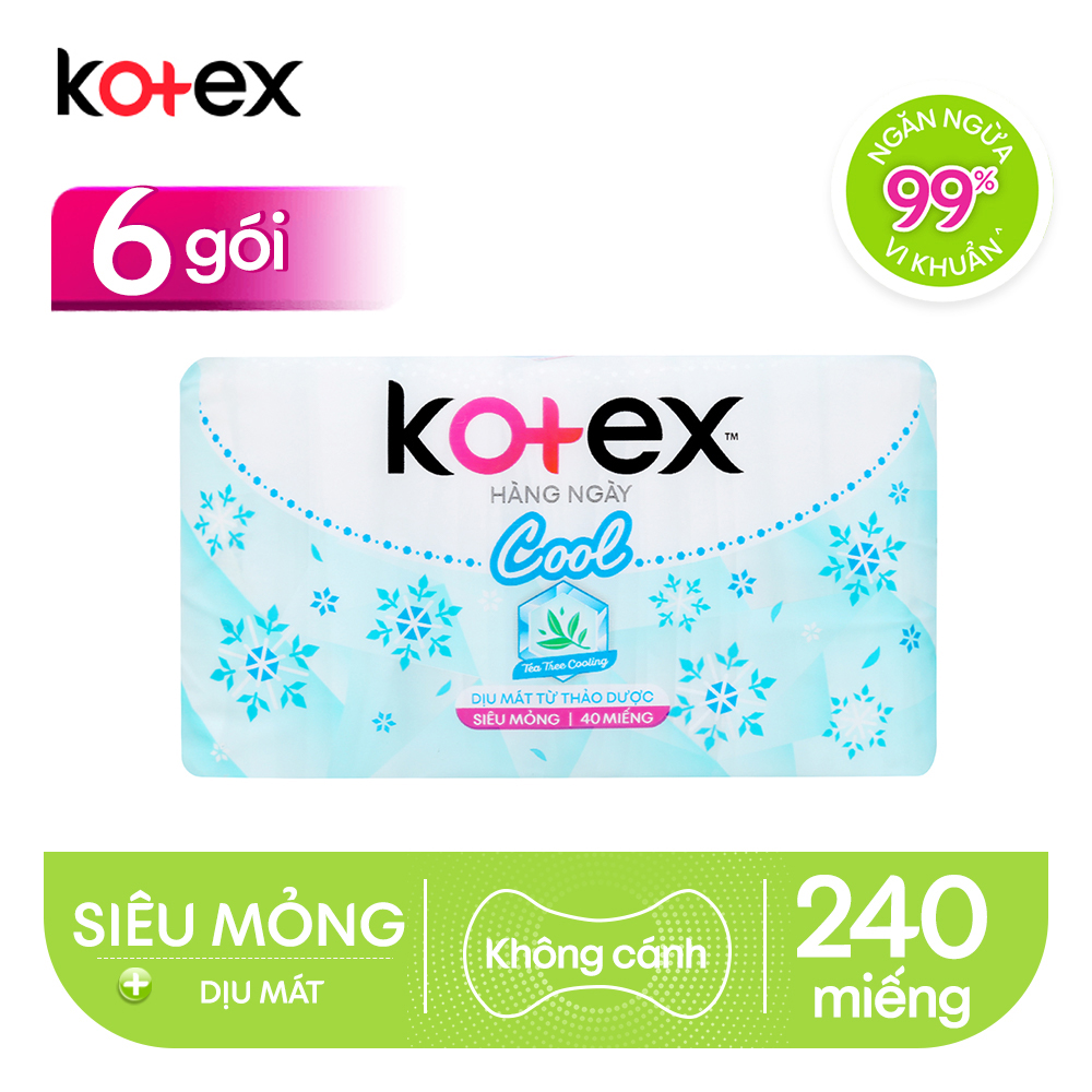 Combo 6 bvs Kotex Liner siêu mỏng 40 miếng