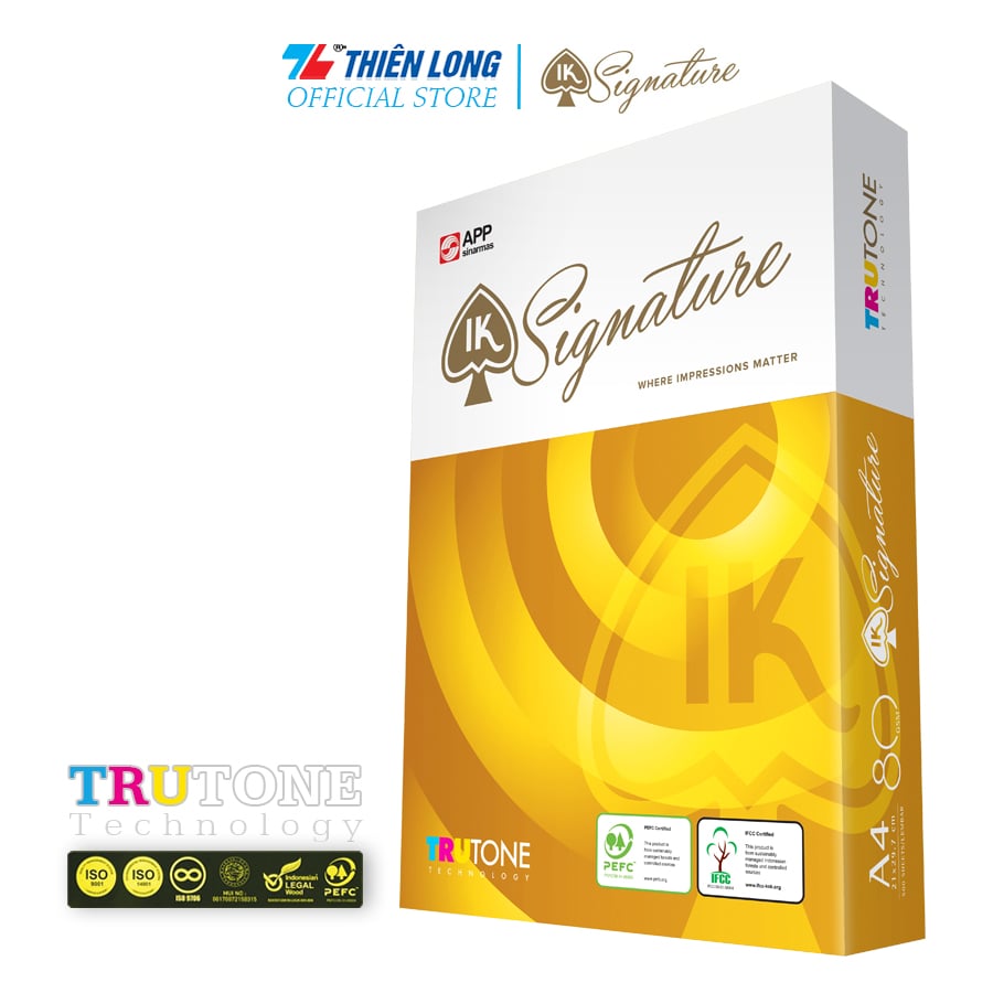 Combo 10 Ream giấy IK Signature cao cấp A4 80 gsm (500 tờ) - Hàng nhập khẩu Indonesia