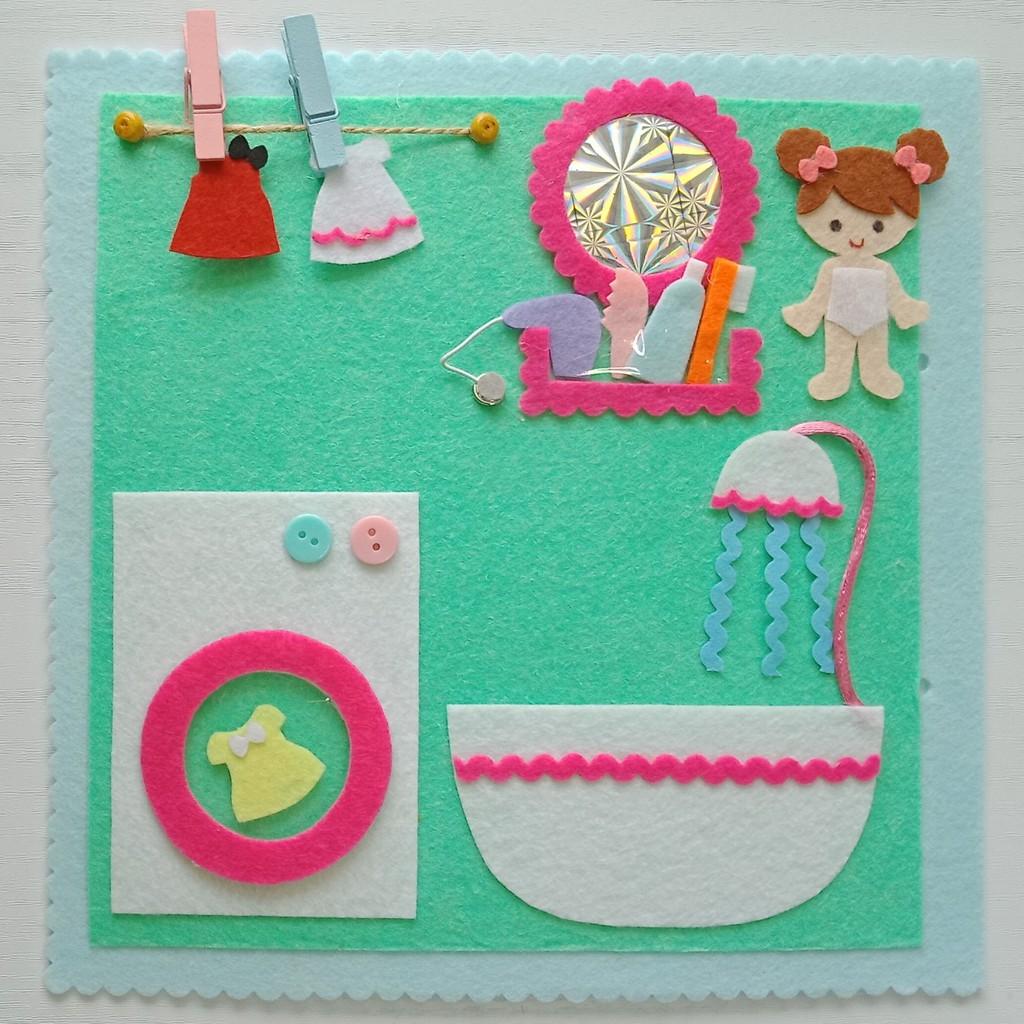 Đồ chơi Sách vải Ngôi nhà Búp bê cho bé - - Đồ chơi Búp bê bằng vải Handmade - Quiet book Doll House