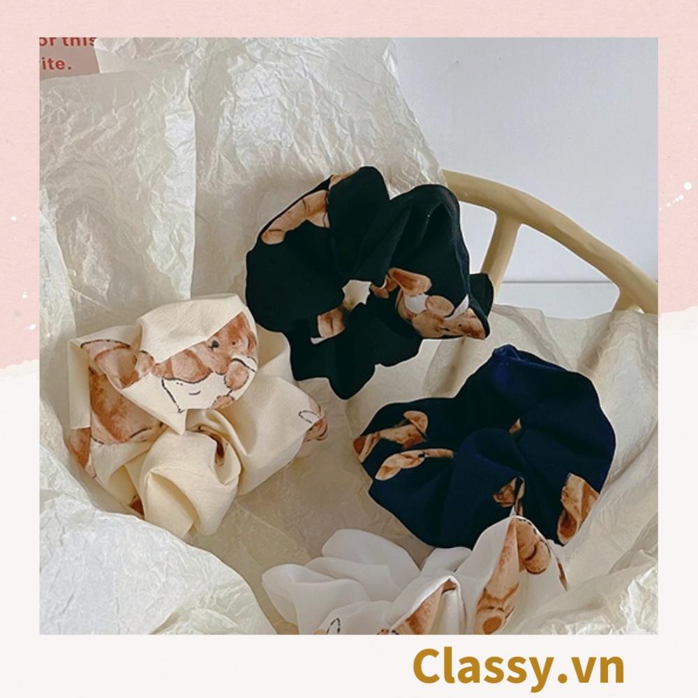 Dây cột tóc Classy họa tiết chú gấu siêu êm siêu bền PK1370