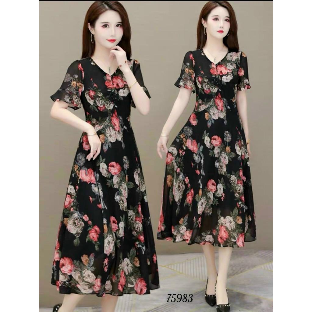 Đầm Cổ Chữ V Dáng Suông cho các nàng dạo phố dự tiệc TH
