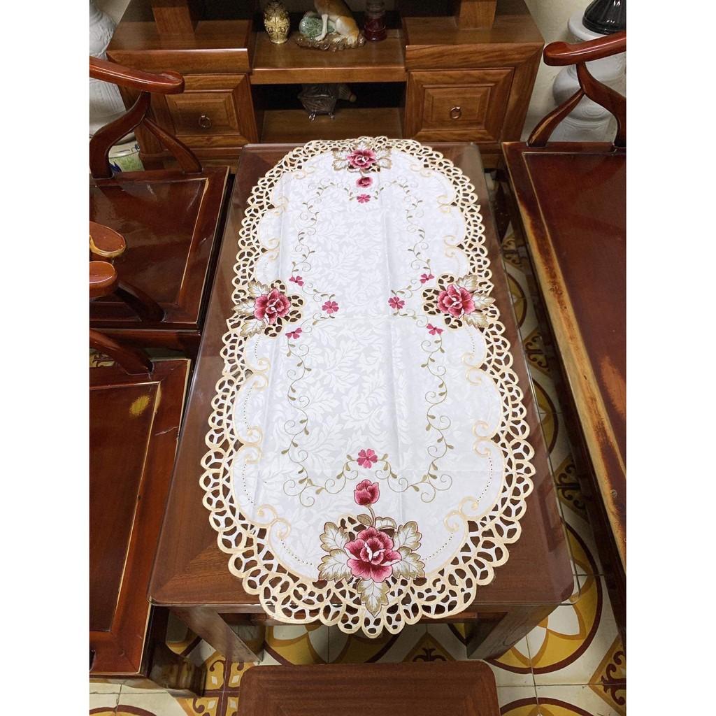 Khăn trải bàn Nhật 50x110cm ren hoa- HÀNG ĐẸP