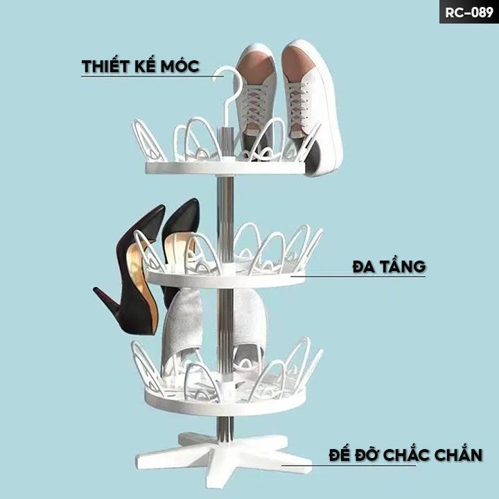 Kệ Phơi Giày Dép Bằng Nhựa Có Lõi Inox Cao Cấp Xoay 360 Độ Tiện Lợi Nhiều Tầng Và Màu Sắc Để Chọn Lựa RC-089