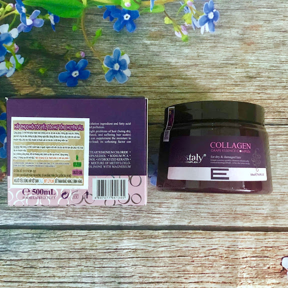 Kem hấp ủ Lusstaly Collagen Grape Essence Complex mask phục hồi siêu mượt tóc cao cấp 500ml