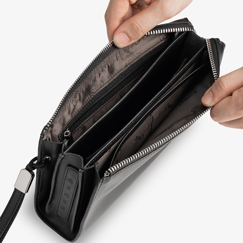 Clutch, Ví Cầm Tay Thời Trang Nam Da Bò Cao Cấp HT05 Đen, Nâu