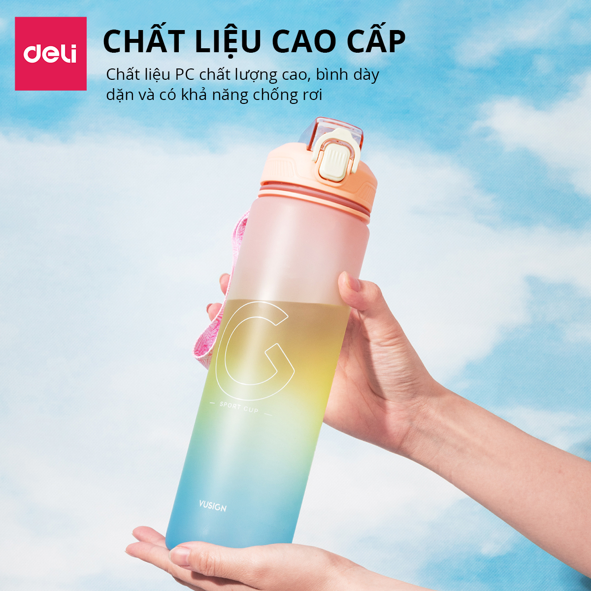 Bình Đựng Nước 1L Bao Bì Dễ Thương Có Vạch Báo Giờ Uống Nước Chia Lượng Nước Deli - Nhựa Cao Cấp An Toàn Đầy Đủ Kiểm Định Chất Lượng Phủ Hợp Bình Nước Thể Thao Cho Bé Tới Trường - VS822 VS823