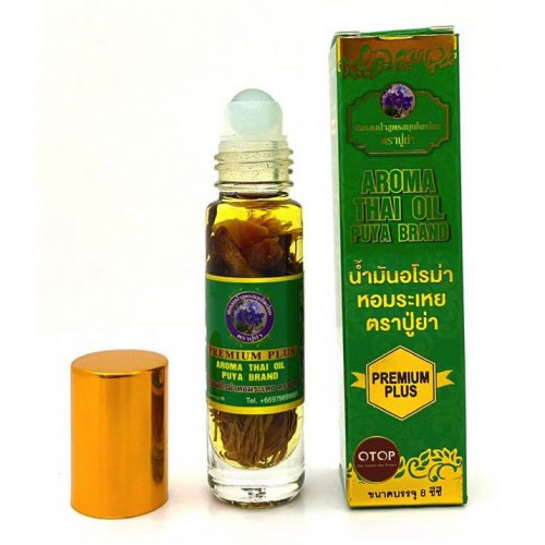 Dầu lăn thảo dược 29 vị Aroma Thai Oil Puya Brand Thái Lan( Chai 8 ml)