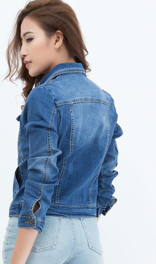 Áo Khoác Jean Nữ Titishop NT22 - Xanh