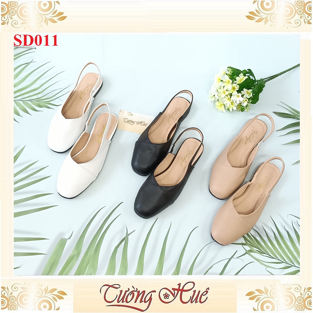 Giày Sandal Bệt Nữ Bít Mũi Mũi Vuông Quai Hậu Hở Gót