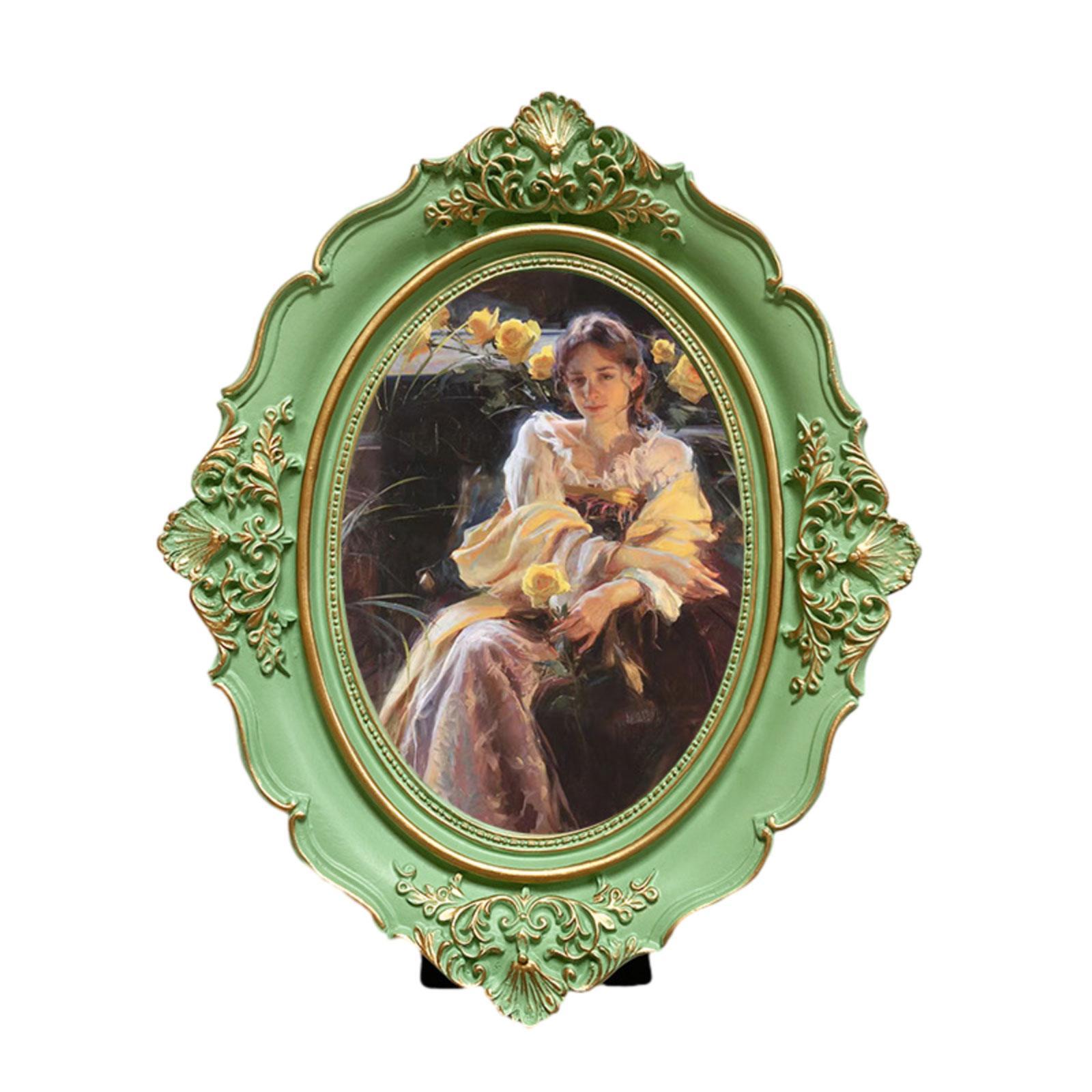 Picture Frame Photo Gallery Art Baroque Gift Photo Holder Vintage Photo Frame for Bedroom Desktop Wall Living Room Home Decor
