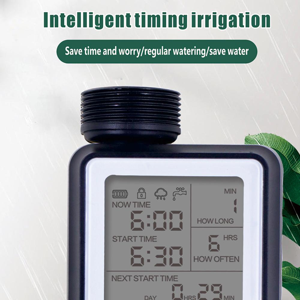 Gardening Irrigation Timer Automatic Watering Device Garden Balcony Rain Sensing Control Intelligent Irrigation System Controller 10 Programs Setting with Safety Lock