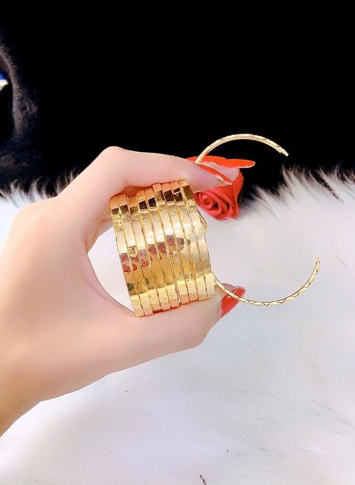 Bộ Vòng Xi Men Mạ vàng 24K  Khóa Bấm Mẫu 130.05.03 - Khóa Bấm Dễ Sử Dụng