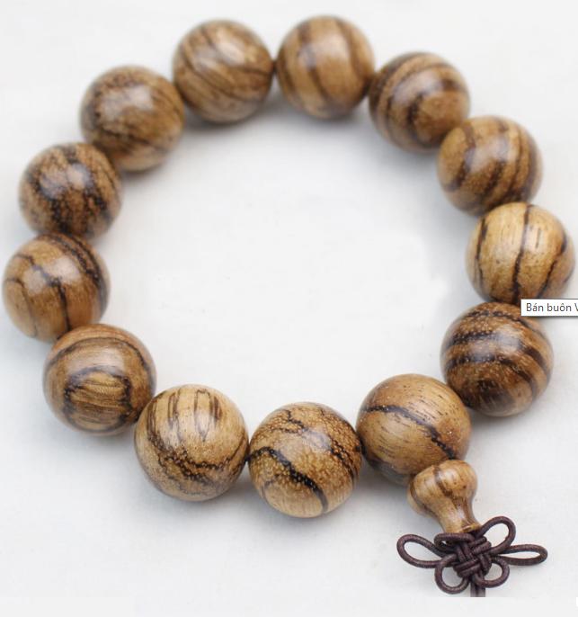 Vòng tay nam nữ gỗ đàn hương da báo 15-18-20ly