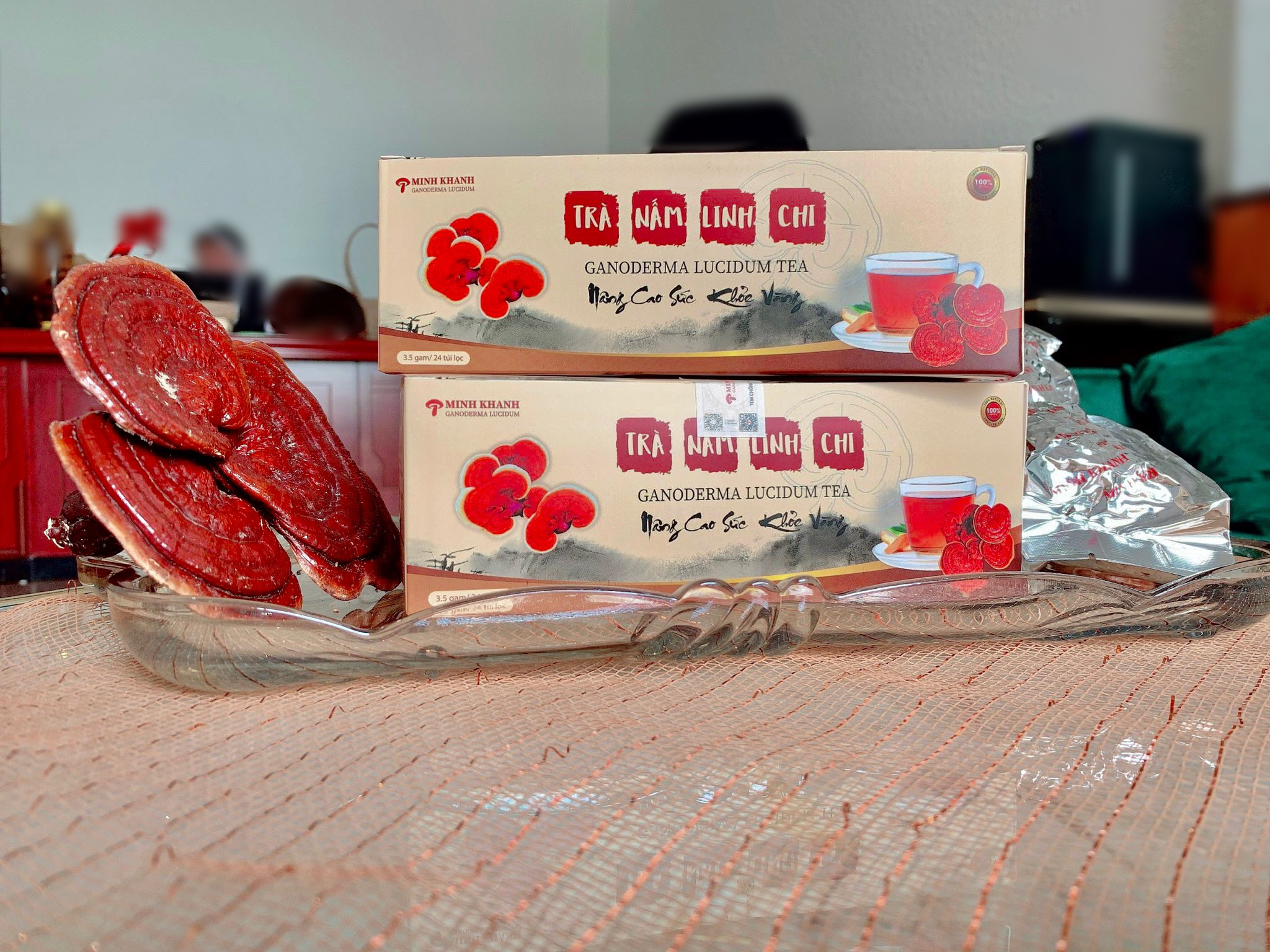 Trà Nấm Linh Chi Đỏ - Hộp 12 và 24 túi lọc
