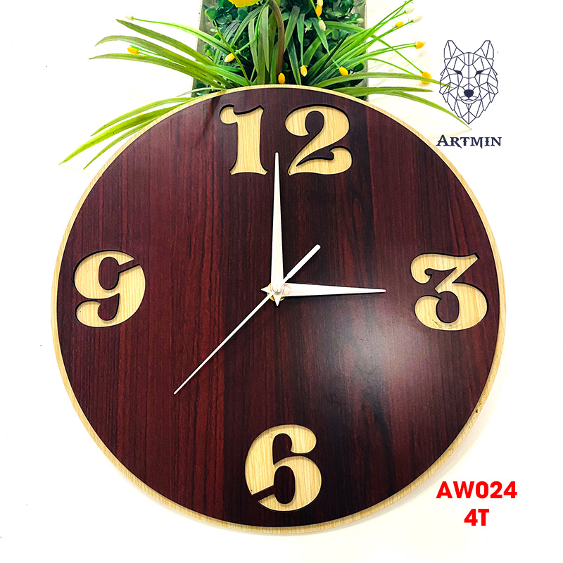 AW024 - Đồng Hồ Gỗ Treo Tường – Hàng Décor Trang Trí Nhà Cửa