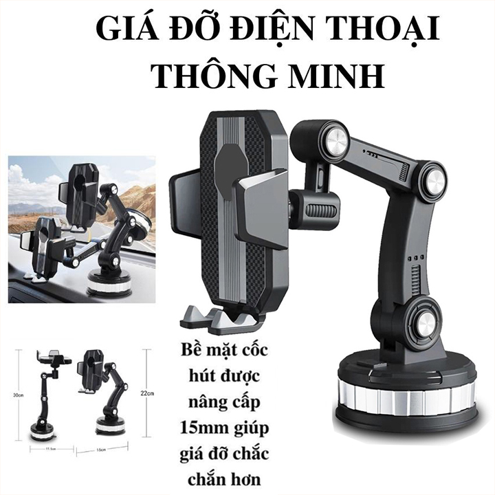 Giá Đỡ, Kẹp Điện Thoại Trên Ô Tô, Cốc Hút Bảng Taplo, Kính Xe Hơi Chắc Chắn, Điều Hướng Nhiều Góc Xoay 360 Độ Linh Hoạt