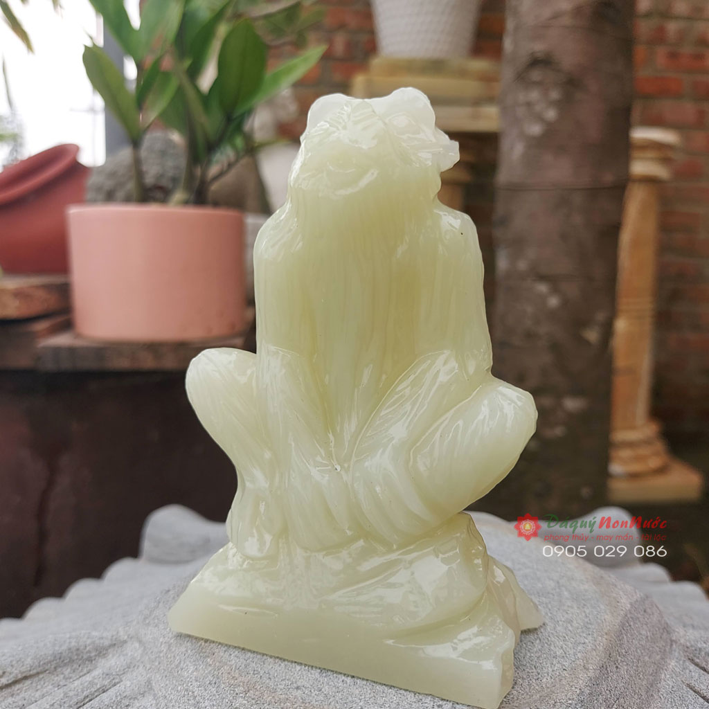 Tượng khỉ 12 con giáp đá ngọc Pakistan 10cm - đá Non Nước