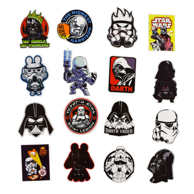 Bộ 50 Sticker Starwars SW50 - Chống Thấm Nước Dán Xe Máy Nón Bảo Hiểm