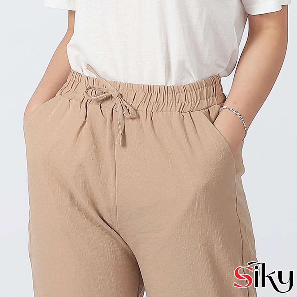 Quần đũi nữ baggy công, đũi hàn siêu mát - Siky