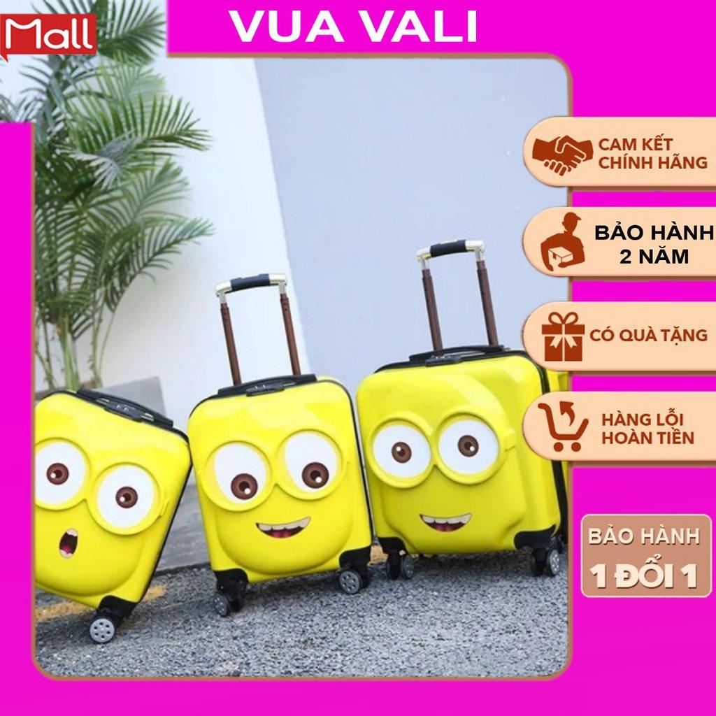 Vali KÉO CHO BÉ size TRUNG MINION 3 biểu cảm, món quà cho bé yêu màu hè. Nhựa an toàn khi sử dụng