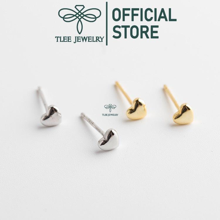 Khuyên tai bạc Tlee, Bông tai tim phồng mini xinh xắn- TleeJewelry