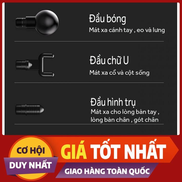 Máy Massage 6 Chế Độ 4 Đầu Fascial Gun Trị Nhức Mỏi Vai Gáy,Đau Giãn Căng Cơ.....