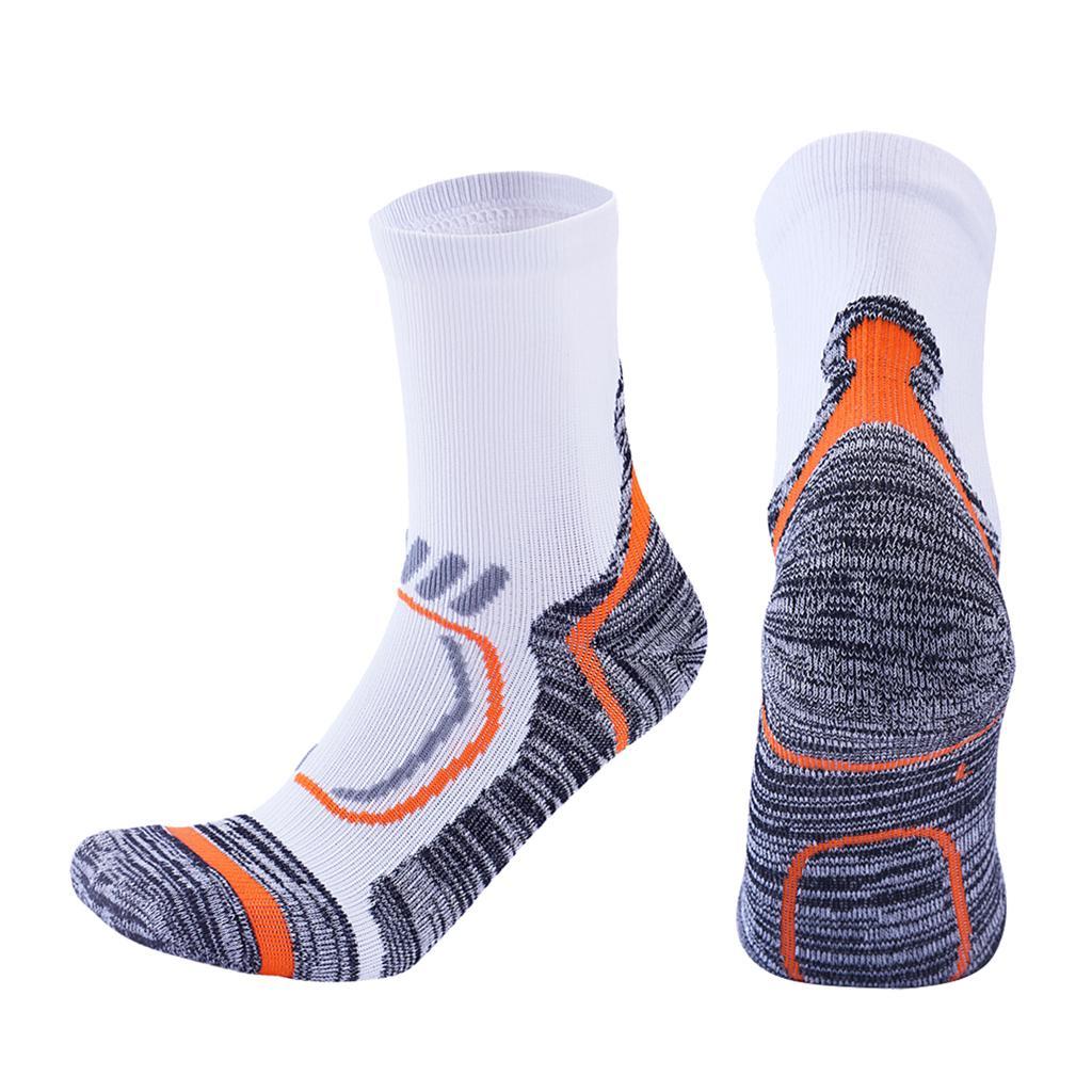 Women Men Winter Sports Hiking Socks Thermal Snow Ski Crew Sock White L