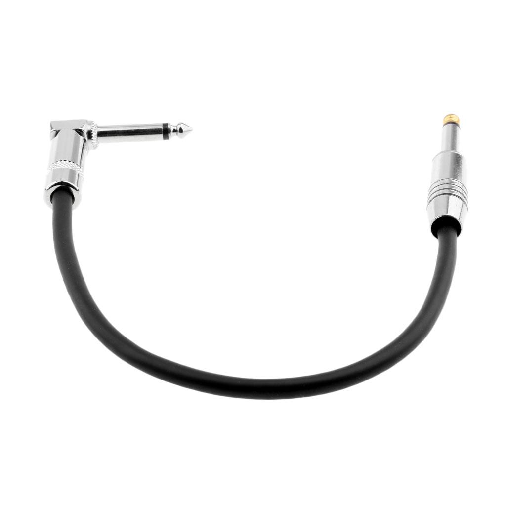 1/4 Inch to 1/4 Inch 6.35mm Jack Straight to Right Angle Cable 0.3meter