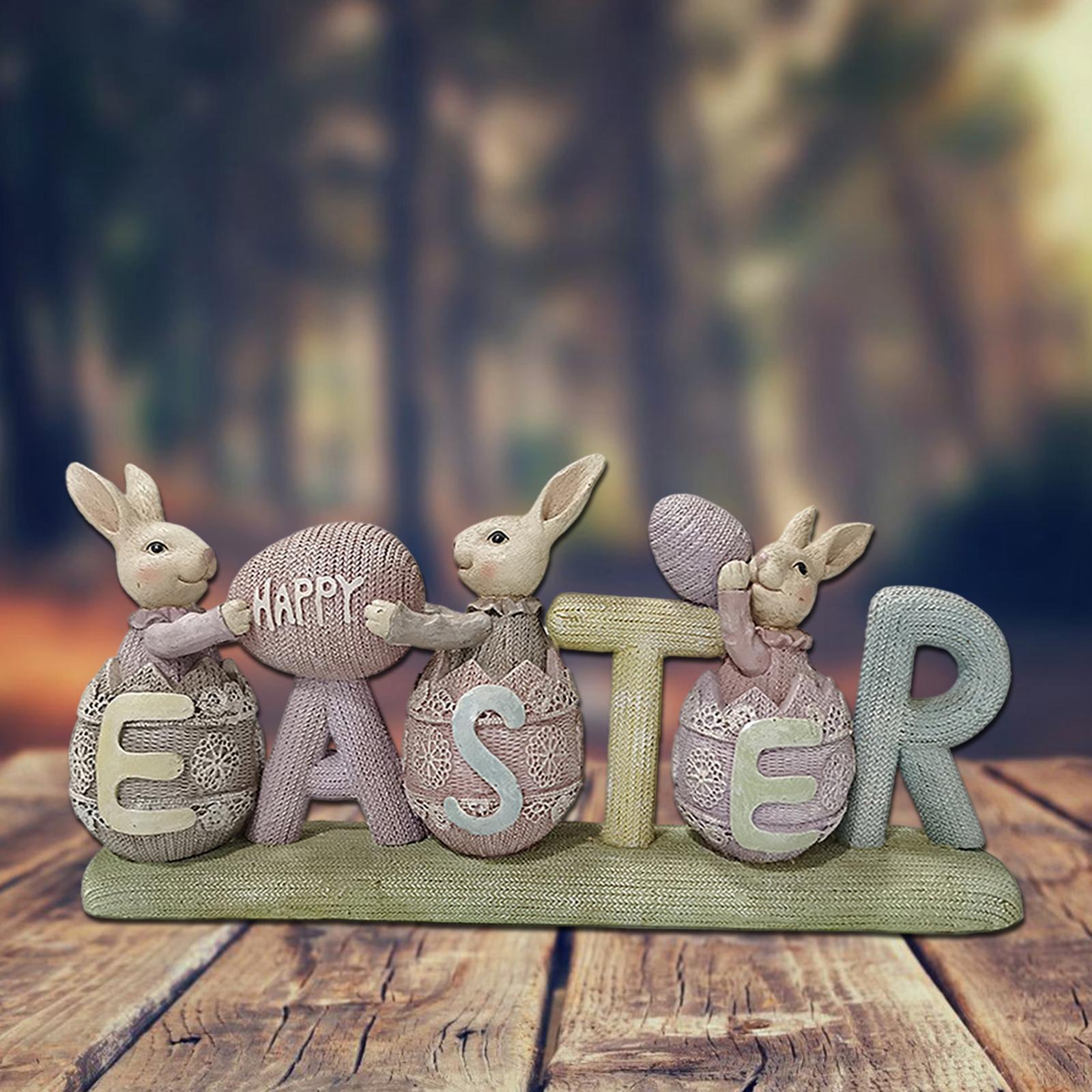 Easter Bunny Decor Bunny Statue for Tabletop Home Ornaments