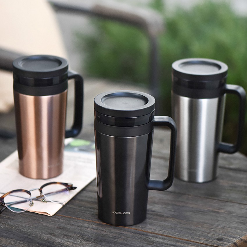 Ly giữ nhiệt Lock&Lock Coffee Filter Mug LHC4197 580ml - Hàng chính hãng, Có lưới lọc trà, Coffee bằng Inox, Chất liệu thép không gỉ, Giữ nóng hoặc giữ lạnh tốt Kèm ống hút Inox 304