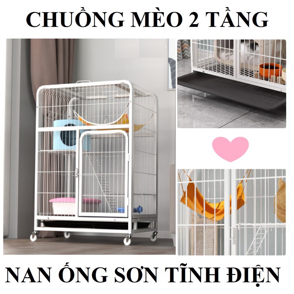 [MẪU MỚI NHẤT] Chuồng Mèo 2 Tầng, 3 Tầng Nan Ống Cao Cấp Siêu Dày Size Đại - Cam kết giống hình 100