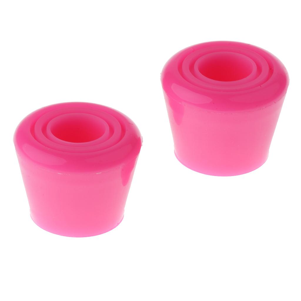 2x2pcs PU Roller Skates Toe Stops Inline Skates Ice Skates Accessories Pink