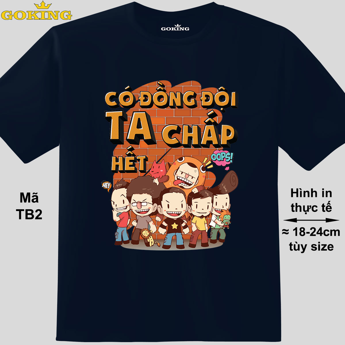 Có Đồng Đội Ta Chấp Hết, Mã Tb2. Áo Thun Team Building Đồng Đội, Lớp Nhóm, Công Ty. Áo Phông Hàng Hiệu Goking, Quà Tặng Cao Cấp Cho Nam Nữ, Cặp Đôi, Doanh Nghiệp - Navy, Vải Thun Lạnh - S