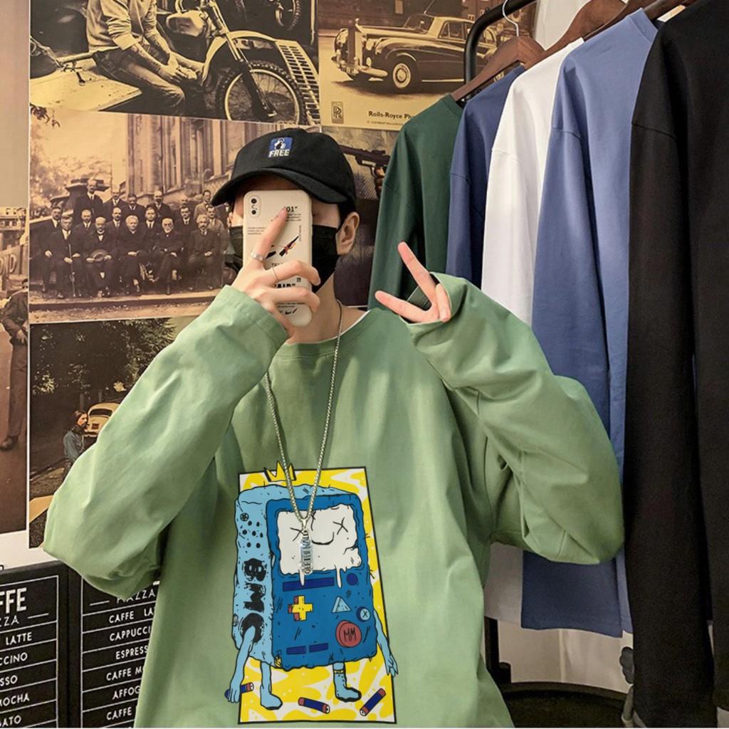 Áo thun dài tay BMO Máy Game phông Unisex nam nữ tee oversize form rộng pull Ulzzang Streetwear thu đông vải mềm